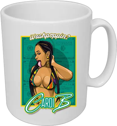 Cardi B Washpoppin Mug Png Cardi B Png