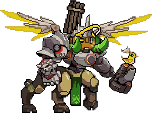 Overwatch Pixel Mixer Overwatch Mercy X Bastion Png Overwatch Discord Server Icon