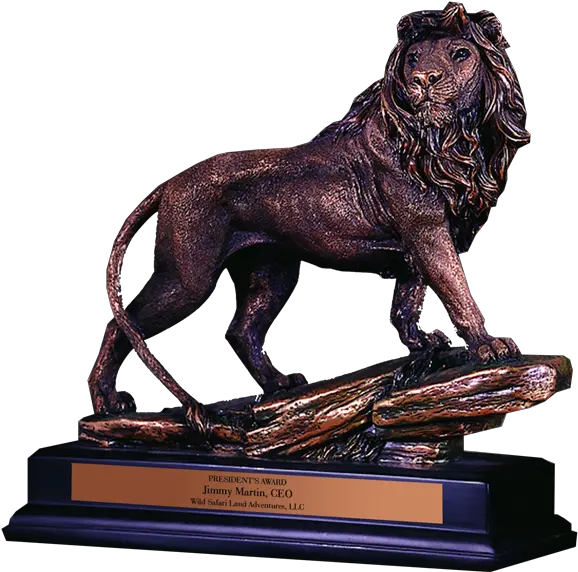 Bronze Roaring Lion Trophy Paradise Awards Lion Award Trophy Png Lion Roaring Icon