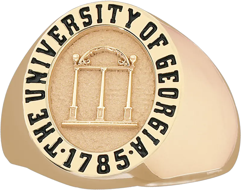 Georgia Mens Large Round Signet Ring Emblem Png Uga Arch Logo