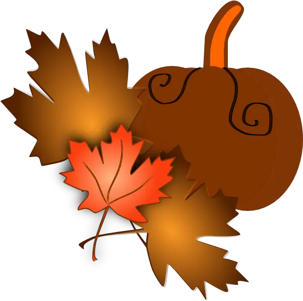 Pumpkin With Leaves Clip Art Clipart Pumpkin Banner Png Pumpkin Clipart Png