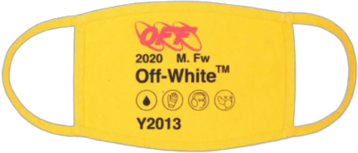 Off White Yellow Logo Face Mask Off White Yellow Face Mask Png Off White Logo Transparent