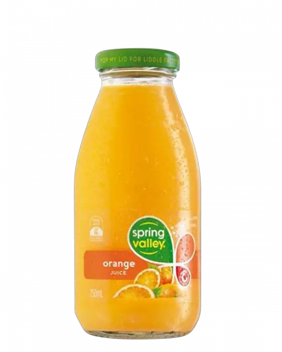 Spring Valley Orange 30 X 250ml Glass Orange Juice Bottle Png Juice Png