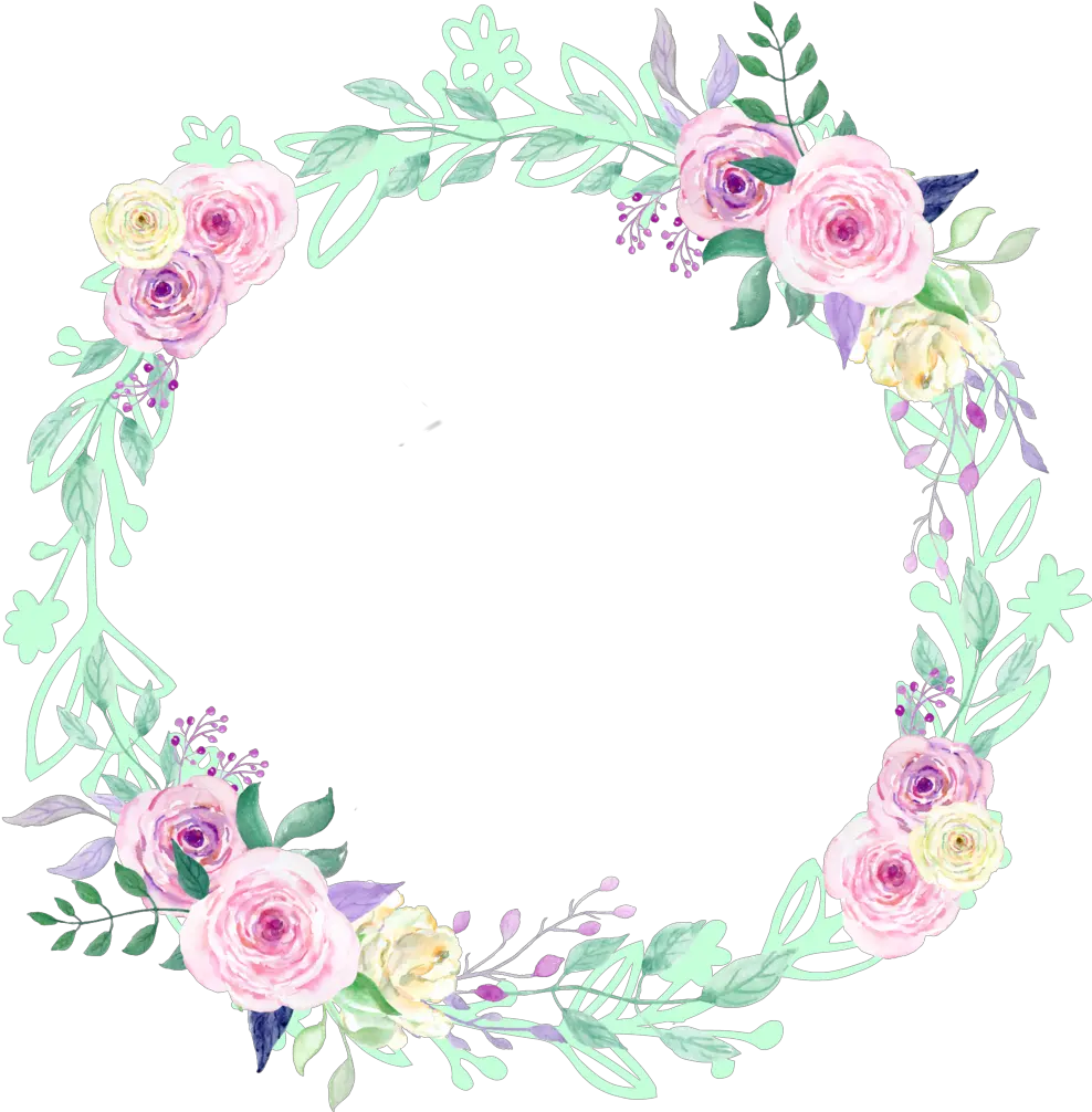 Watercolor Wreath Flowers Floral Decorative Png Garden Roses Decorative Png