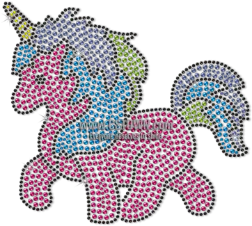 Cute Unicorn Motif Neon Stud Transfer Cstown Cartoon Png Cute Unicorn Png