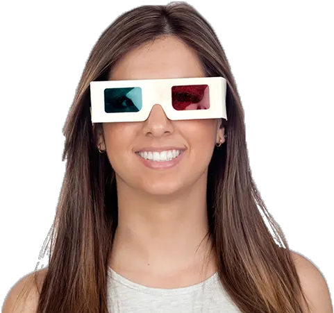 Download Girl With 3d Glasses 3d Glass Png 3d Glasses Png