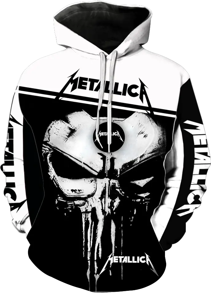 Metallica Punisher Skull Full All Over Print V1426 Sasuke Uchiha Sweatshirt Png Punisher Skull Transparent