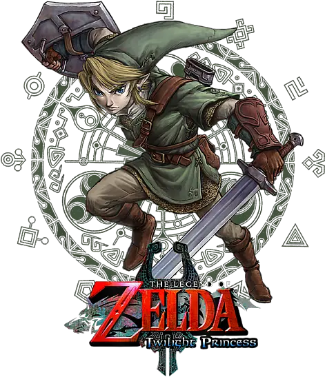 Zelda Twilight Princess Link Action Pose Logo Chri Puzzle Png Icon