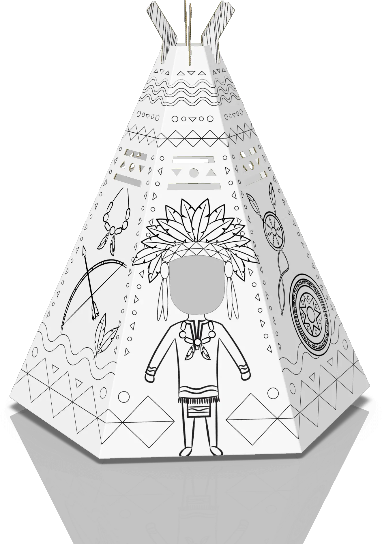 Colour In Teepee Cardboard Magic Illustration Png Teepee Png