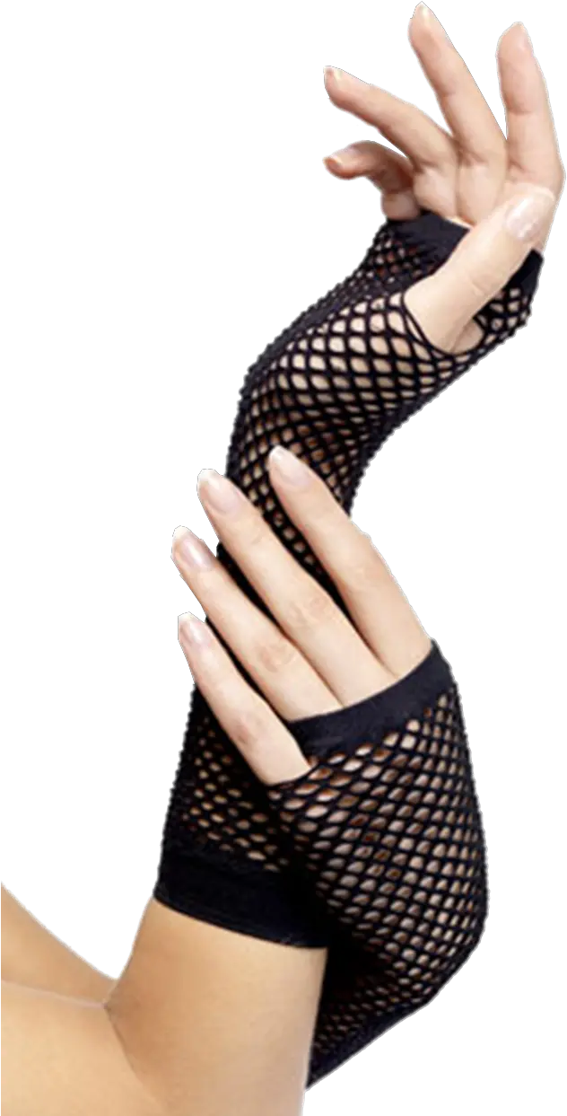 Black Fishnet Gloves Manusi Plasa Fara Degete Png Fishnet Pattern Png