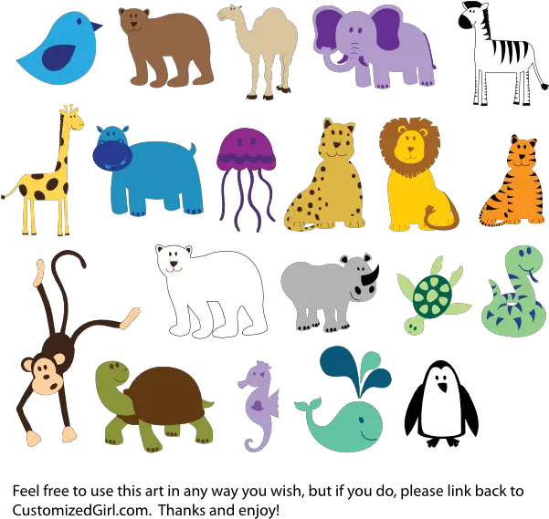 Cute Animals Clip Art Clipart Animals Png Animal Clipart Png