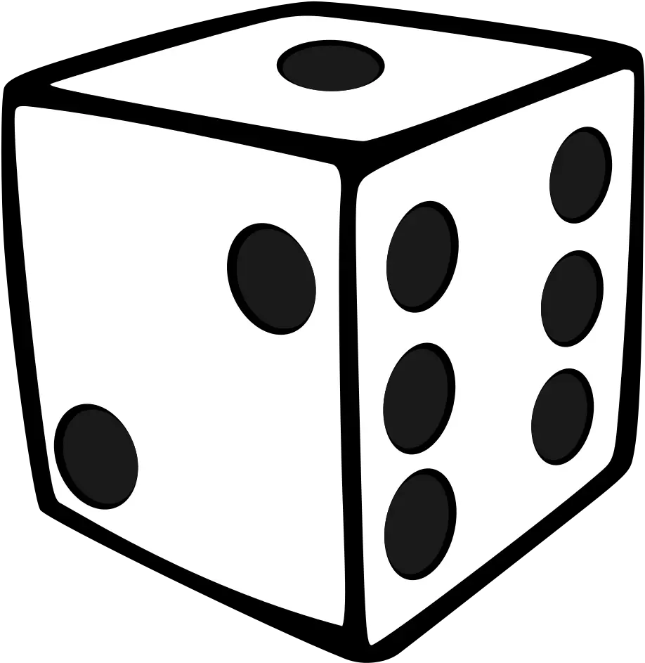 One Clipart Die Transparent Die Clipart Black And White Png Die Png