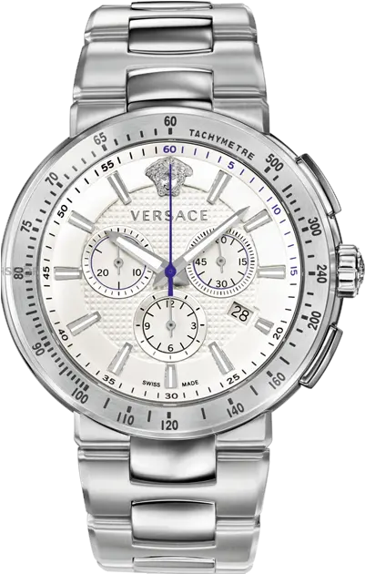 Versace Vfg090013 Mystique Chronograph 44mm Versace Silver Chronograph Watch Png Versace Womens Vmetal Icon Swiss Quartz Stainless Steel