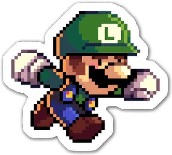 Buy Pixel Luigi Die Cut Stickers Stickerapp Mario Png Luigi Icon