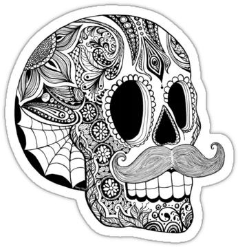 Mustache Sugar Skull White Sugar Skull Mustache Png Mexican Mustache Png