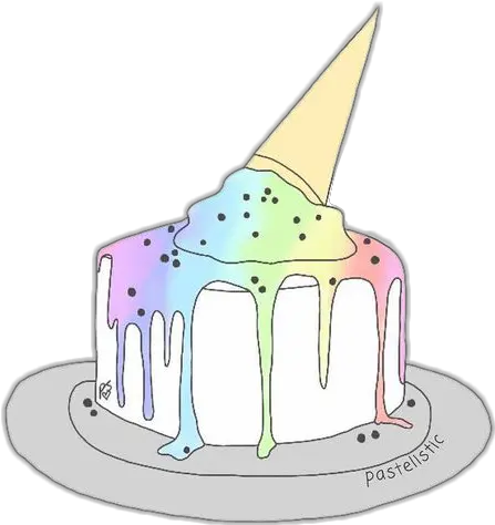 Download Hd Torta Pastel Helado Arcoiris Pasteldehelado Stickers Cake Png Cake Emoji Png