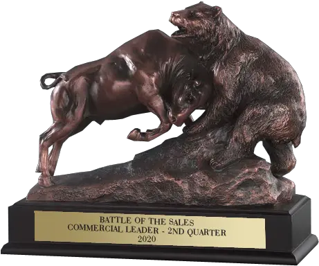 Bull Vs Bear Statue Trophy Bull And Bear Fighting Statue Png Bull Bear Icon