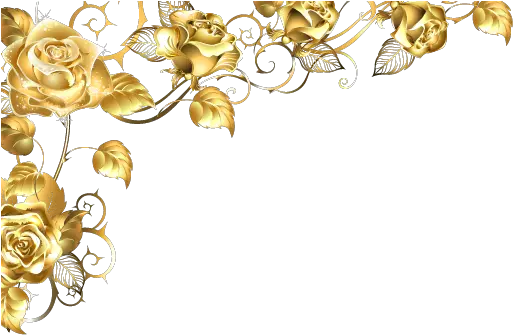 Download Border Flowers Transparent Gold Flower Border Png Gold Flowers Png