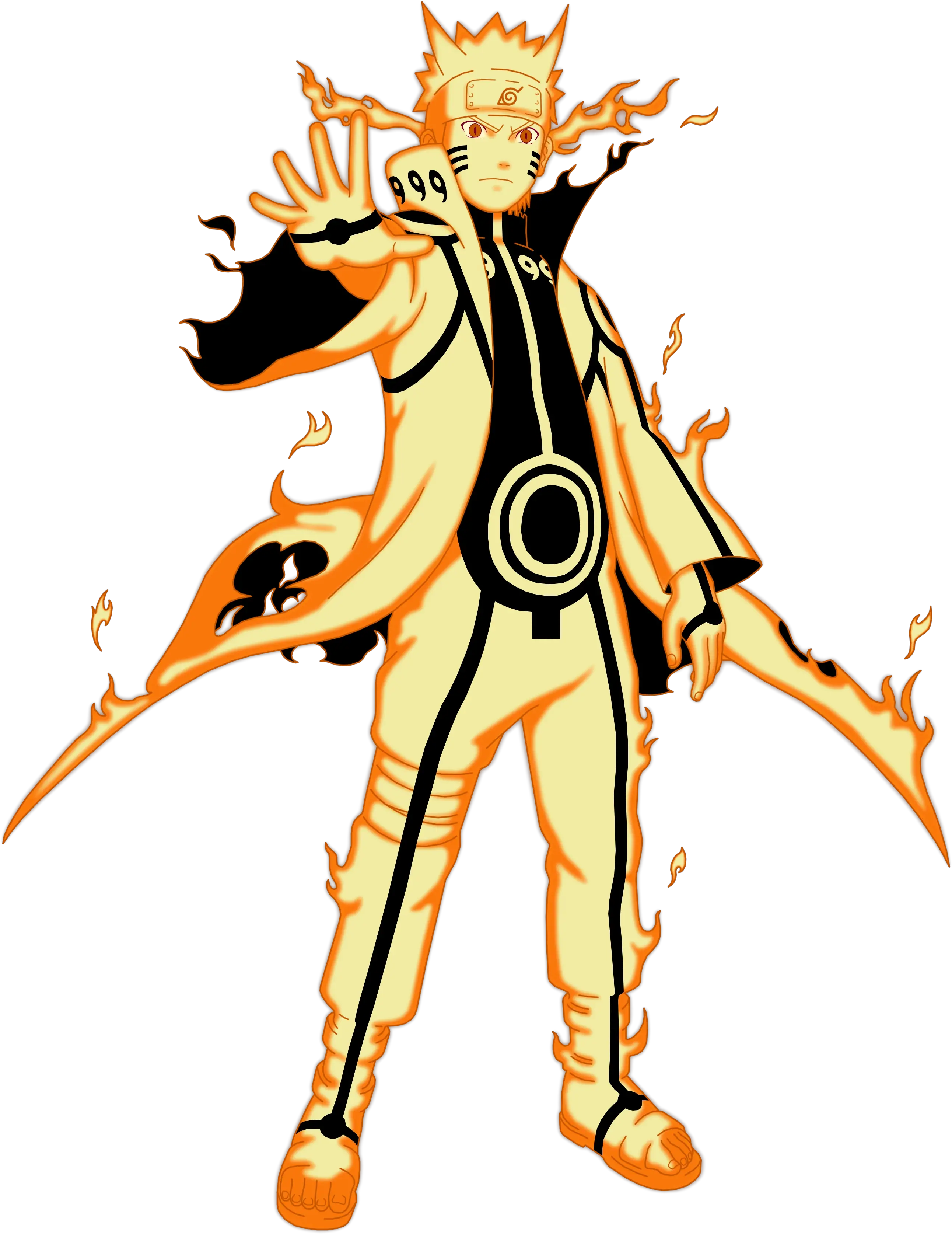 With Kurama Sage Mode And Standard Having Naruto Uzumaki Nine Tails Png Path Png