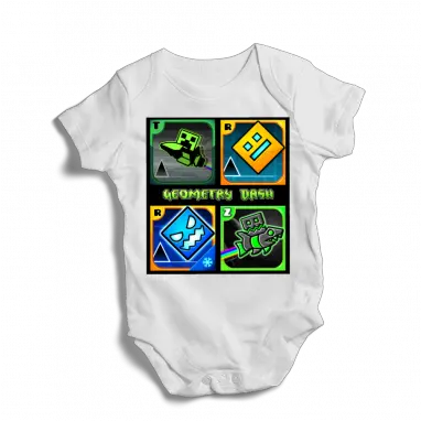 Geometry Dash Game Baby Bodysuit Handpicked By My Aunt In Heaven Png Geometry Dash Transparent