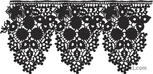 Lace Edging Pattern General Illustrations Secondary Black Decorative Png Transparent Lace Pattern