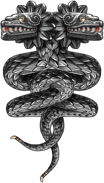 Download Tattoo Maya Quetzalcoatl Serpent Double Headed Quetzalcoatl Design Png Snake Tattoo Transparent