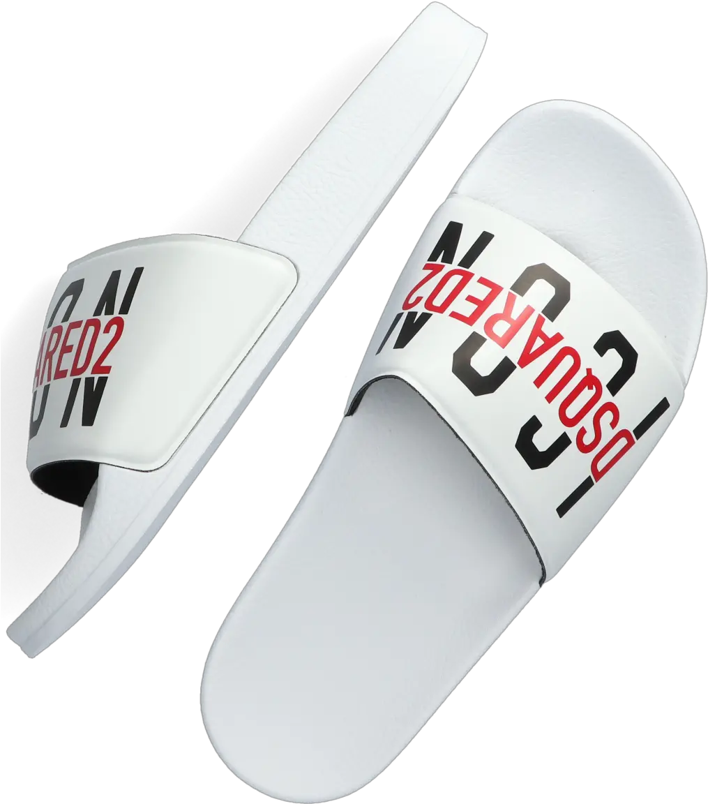 White Dsquared2 Flip Flops Icon Kid Slide 2 Omoda Solid Png Slide Icon