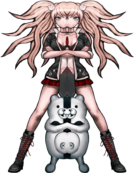 Junnuj U0026 Monoonom Junko Monokuma Unitinu Junko Enoshima Art Png Monokuma Png