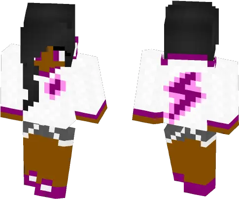 Download Purple Lightning Bolt Girl Kaguya Houraisan Minecraft Skin Png Purple Lightning Png