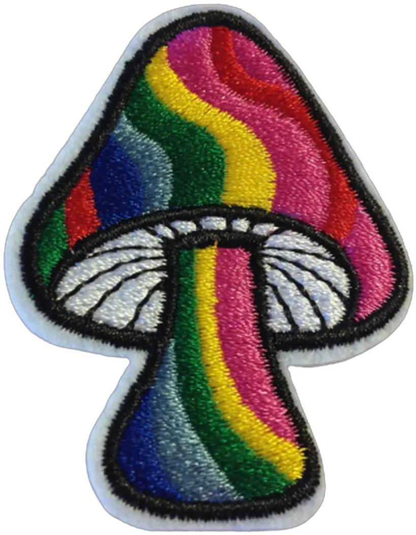 Groovy Rainbow Mushroom Embroidered Iron Dot Png Ek Success Medium Mickey Punch Mickey Icon