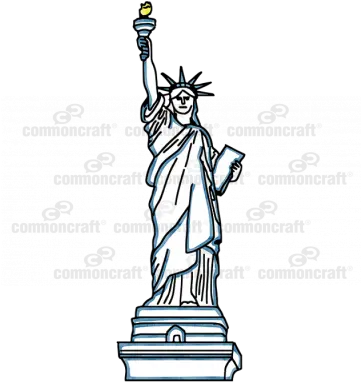 Common Craft Cut Out Library Common Craft Cartoon Png Statue Of Liberty Transparent Background