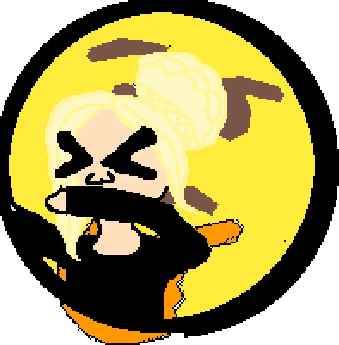 Pixilart A Dab In A Think Emoji By Fazb99empty34 Hair Design Png Dab Emoji Png