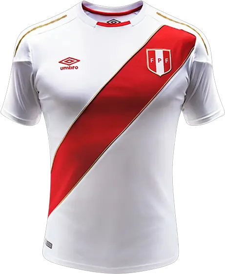 Peru 2018 Home Jersey From Umbro Peru Football Shirt Png Soccer Jersey Png