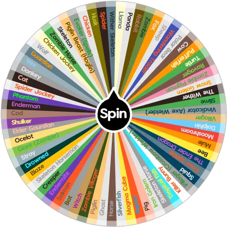 Minecraft Mobs Spin The Wheel App Minecraft Salmon Vs Cod Png Ender Dragon Png