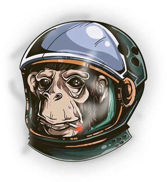 Monkey With Space Helmet Transparent Monkey In Space Suit Png Space Helmet Png