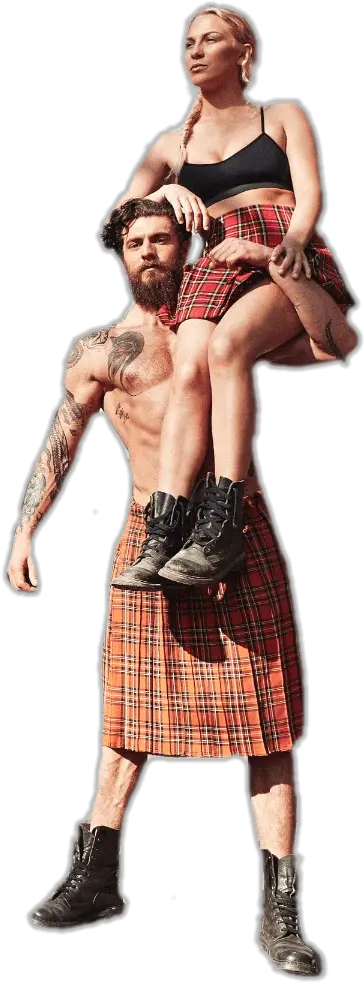 Male And Female Warriors Highland Clash Transparent Png Tartan Chest Hair Png