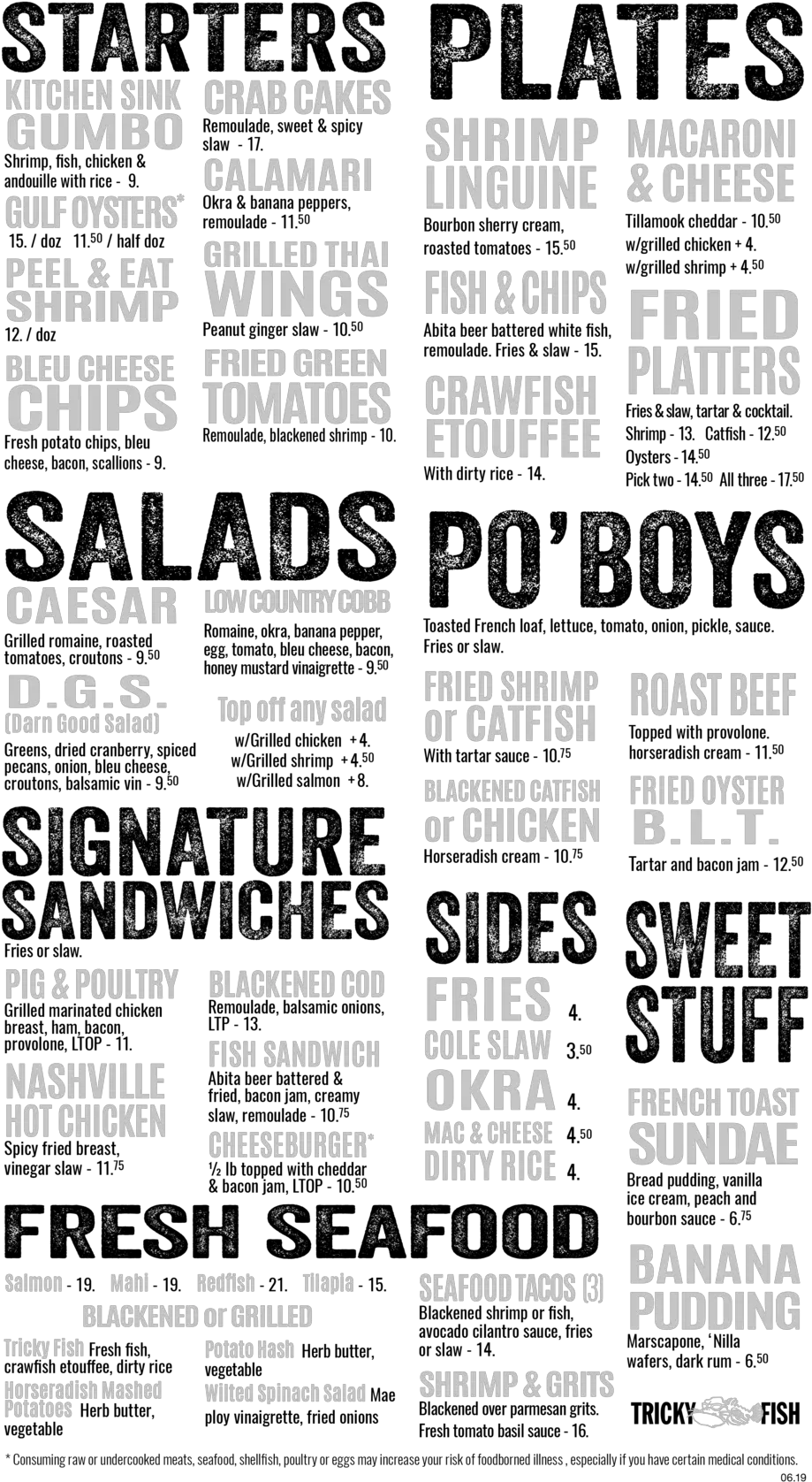 Tricky Fish Menu U2014 Dallas Texas Newspaper Png Menu Png