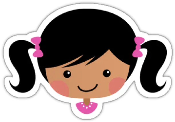 Pink Hair Clipart Pigtail Girl With Pigtails Cartoon Png Pink Hair Png