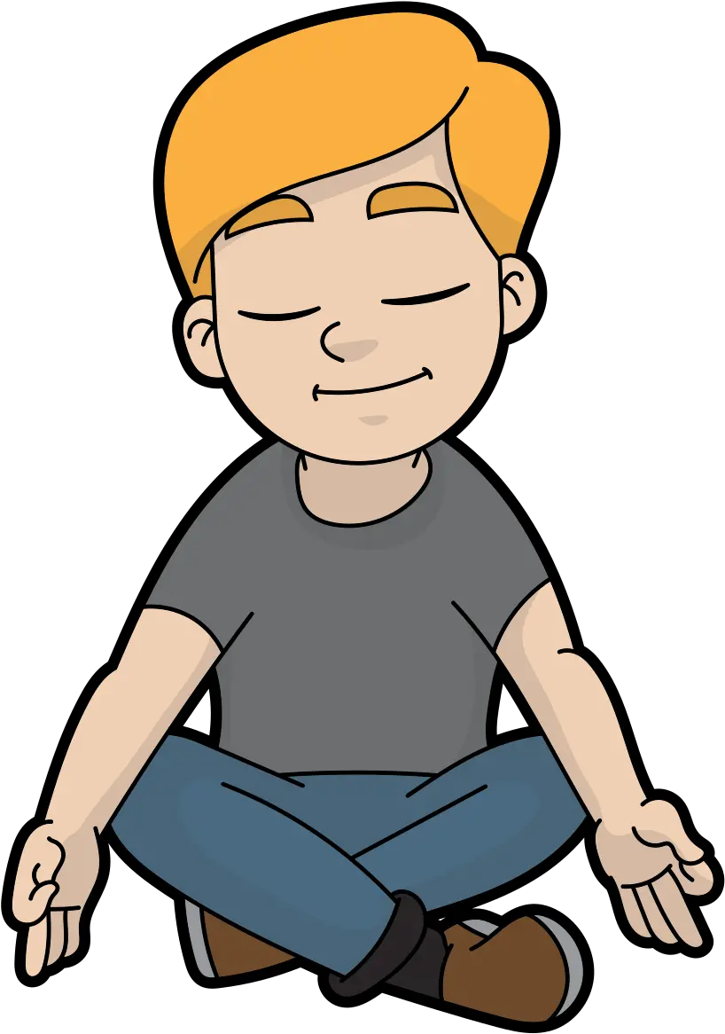 Filecasual Cartoon Man Doing Meditationsvg Wikimedia Commons Meditation Cartoon Png Sitting Man Png