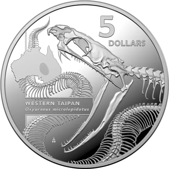 2020 Ag 40mm Australian Animal Skeleton Inside Most Dangerous Silver Coin Png Png Taipan