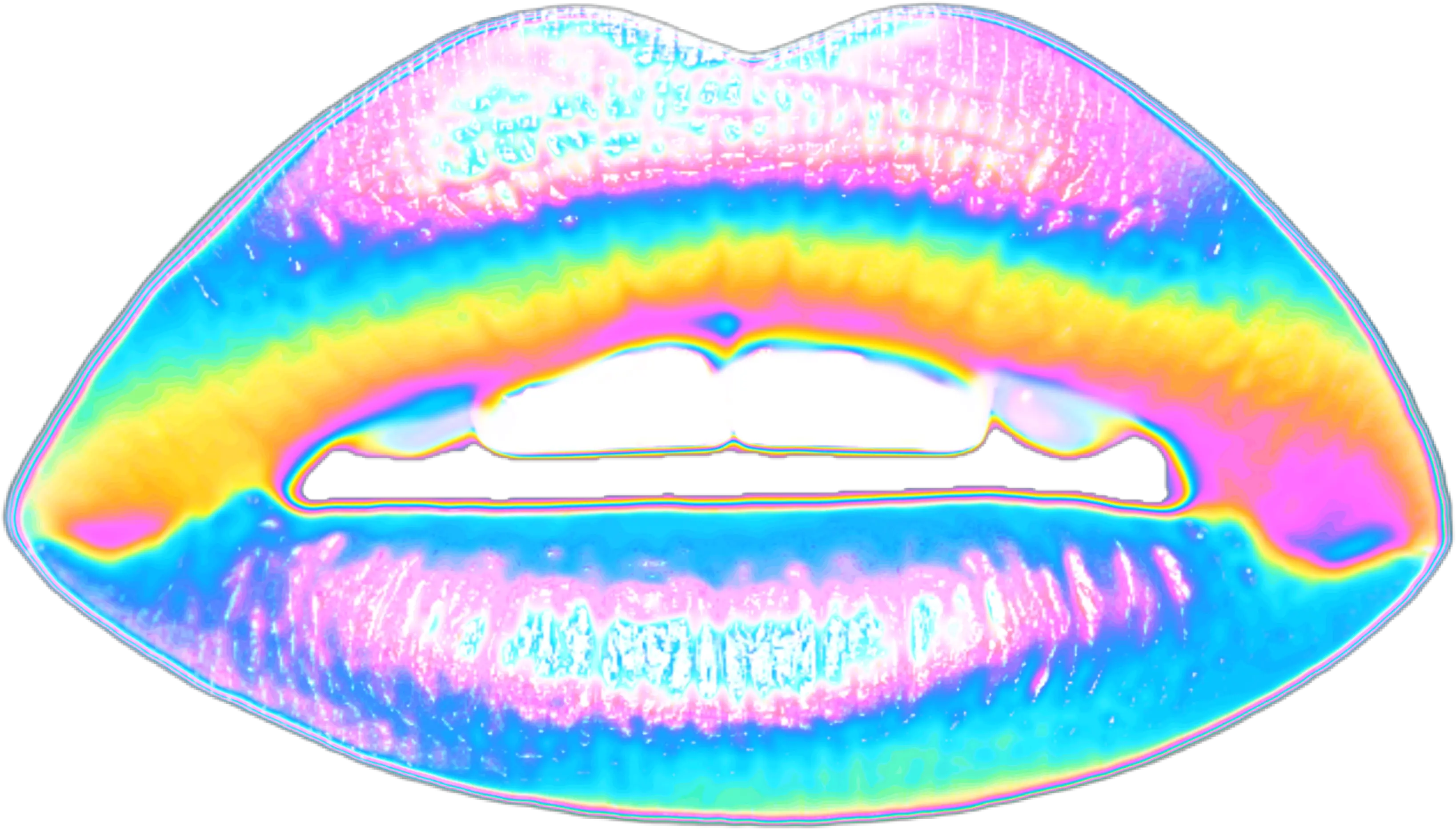 Lips Smile Mouth Teeth Holo Holographic Freetoedit Vaporwave Aesthetic Transparent Gif Png Mouth Transparent