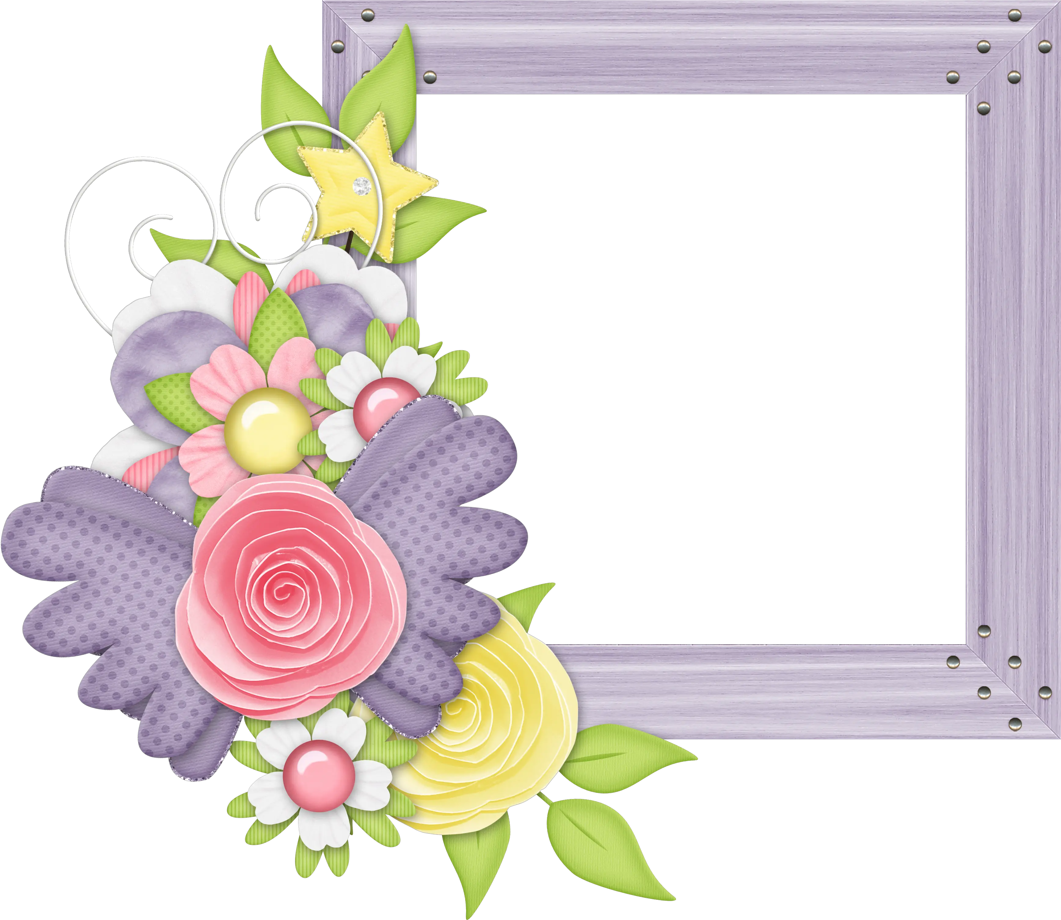 Download Flower Clipart Frame Design Cute Photo Frame Flowers Frame Design Transparent Png Frame Design Png