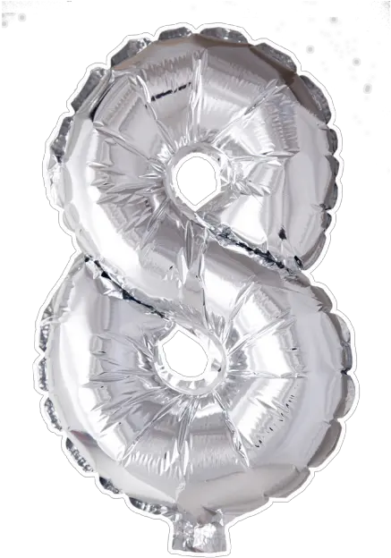 Foilballoon No 8 16u0027u0027 Silver 16u0027u0027 Numbers Foil Balloon Png Silver Balloons Png