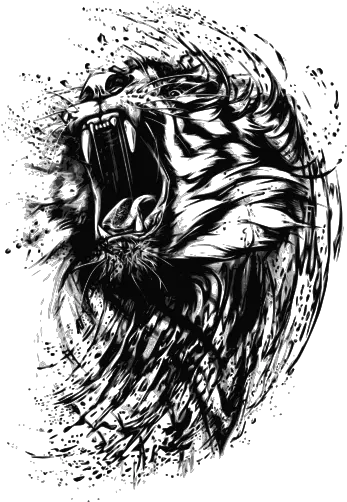 Roaring Tiger Ink Splash Black Tiger Logo Png Ink Splash Png