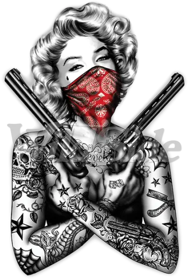 Download Sureno Drawing Red Bandana 5xl Marilyn Monroe Bandana Shirt Png Red Bandana Png