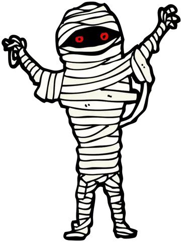 Halloween Mummy Cartoon Greeting Card Png