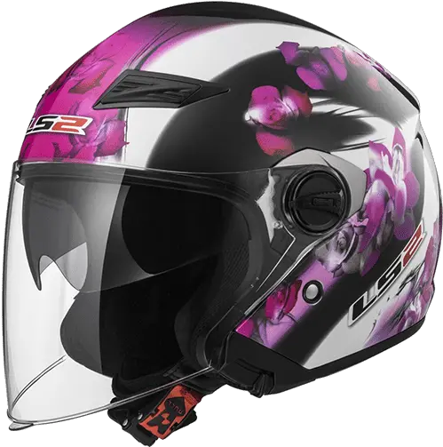 Motorcycle Helmets Open Face Full Helmet 3 4 Flame Shield Png Pink And Black Icon Helmet