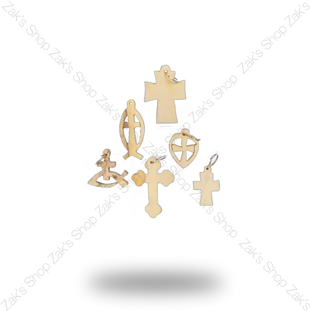 Set Of 6 Olive Wood Christian Charm Christian Cross Png Religious Icon Bracelet