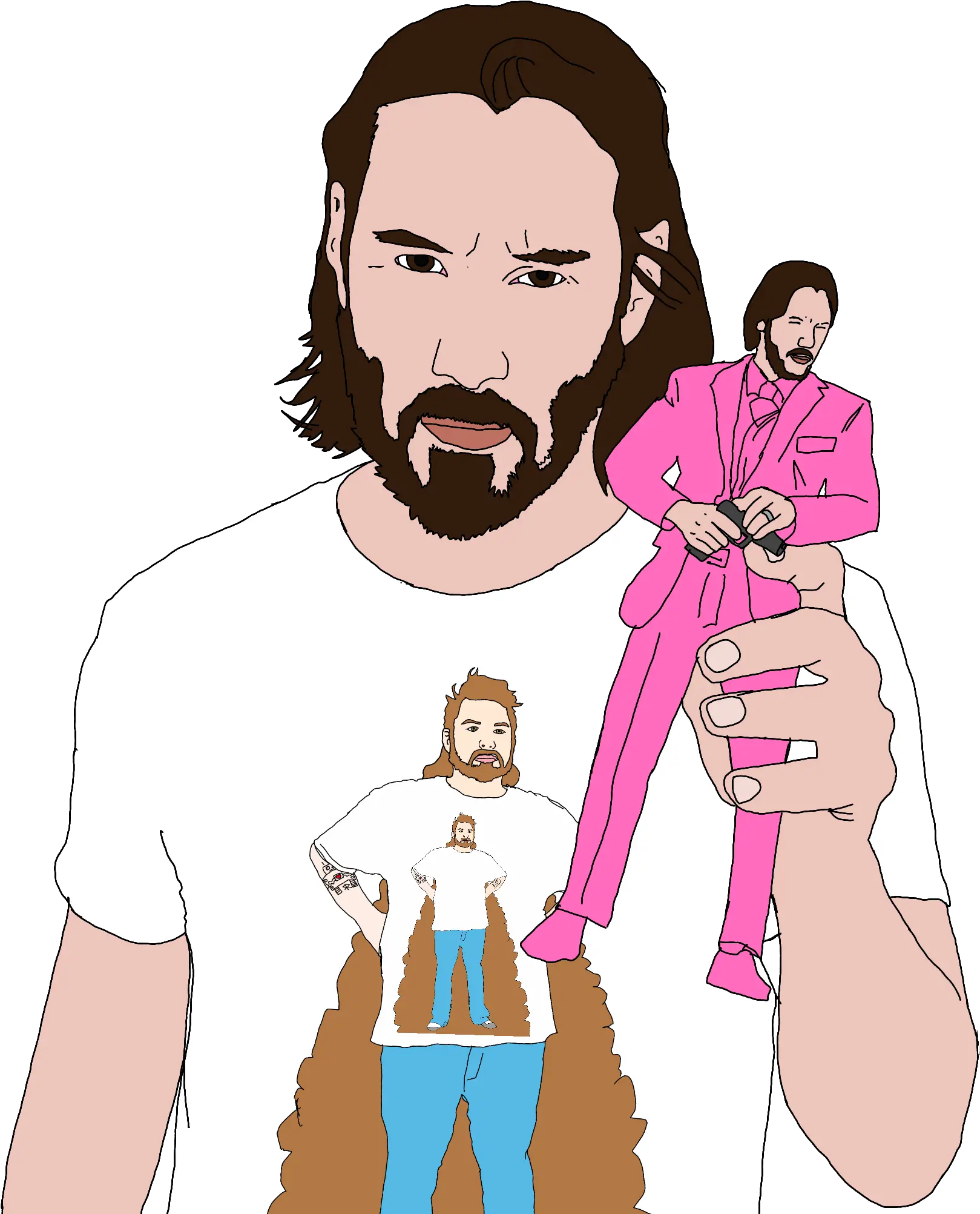 Kiana Reeves Holding A Keanu Doll Cutouts Keanu Reeves Png Keanu Reeves Png