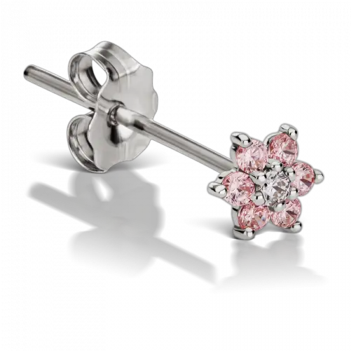 45mm Pink Diamond Flower Earstud Maria Tash Earring Png Pink Diamond Png